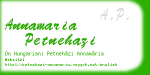annamaria petnehazi business card